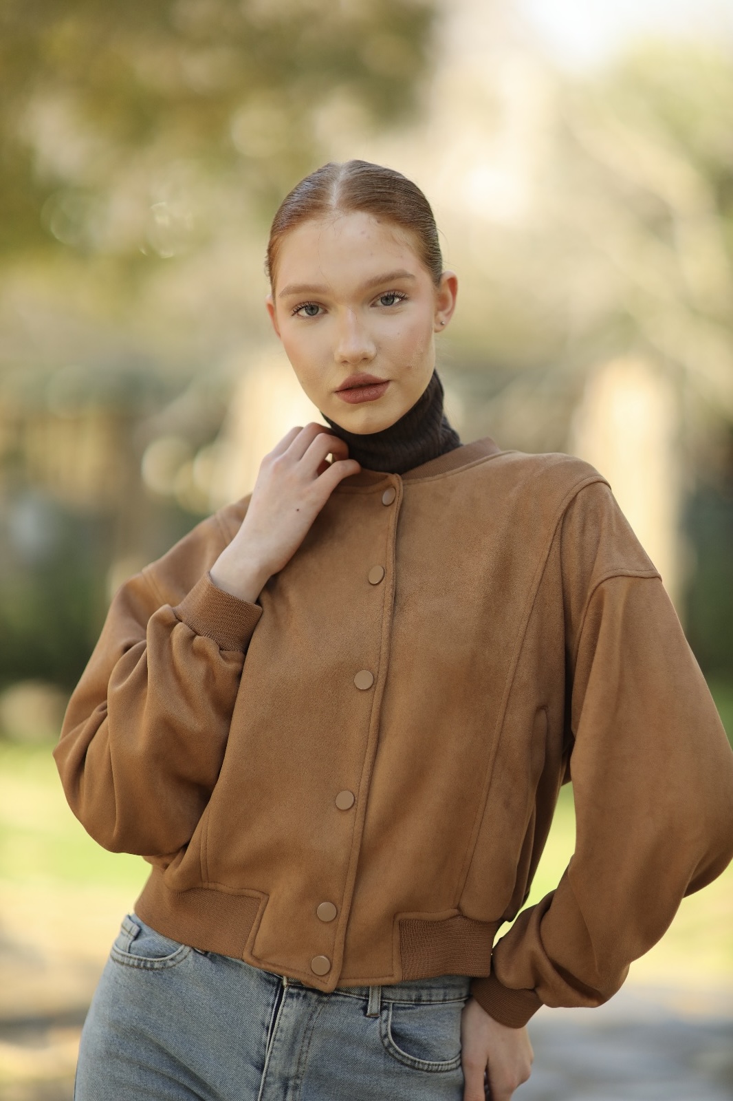 024 - Kadın Taba Süet Ceket 