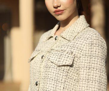 017-Kadın Kol Zincir Detaylı Ceket 