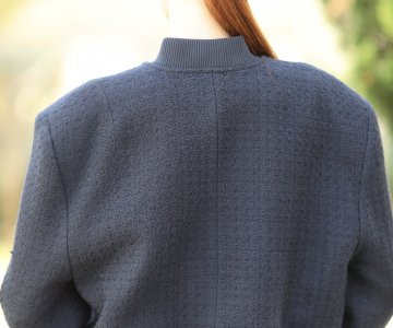 025 - Kadın Lacivert Cepli Kısa Ceket 