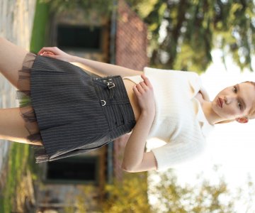 034- Kadın Kemer Detaylı Mini Etek 