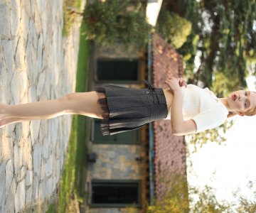 034- Kadın Kemer Detaylı Mini Etek 