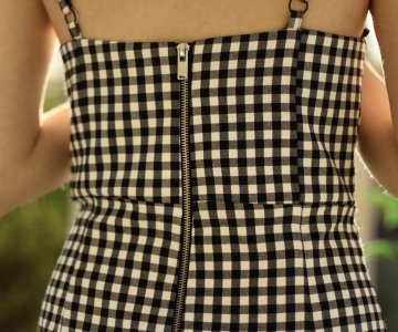 003- Kadın Siyah Beyaz Kareli Mini Elbise 