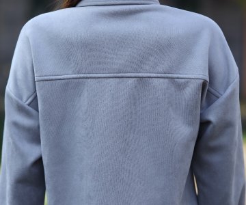 016-Kadın Cep Detaylı Süet Gömlek
