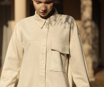 018- Kadın Tek Cepli Süet Gömlek 